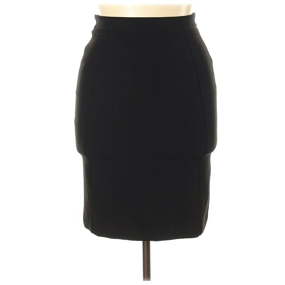 Halogen Straight Pencil Career Solid Black Skirt 4 - image 2